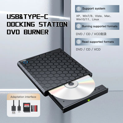 Externe CD-DVD-brander USB 3.0 USB C CD-RW-drive DVD-RW-brander Writer-speler